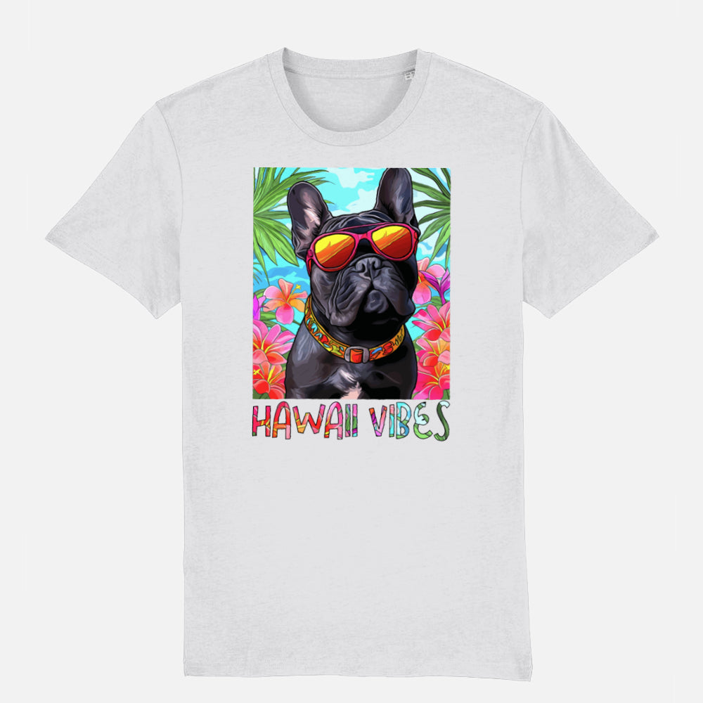 French Bulldog Hawaii T-shirt on a light background