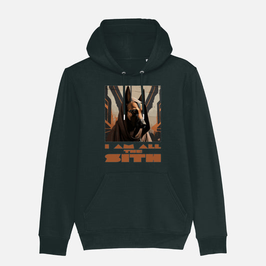 German Shepherd Unisex Hoodie (Sith) - Colour: Black, Front Design