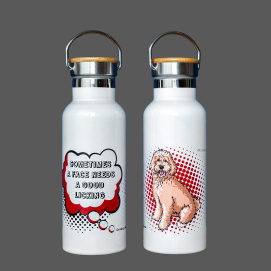 Labradoodle Gift Water Bottle (artist Maria Castillo)