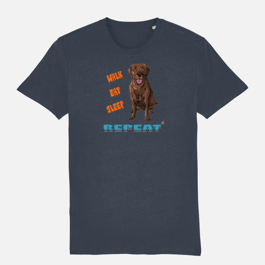 Chocolate Labrador Unisex T-shirt - Colour: India Ink Grey