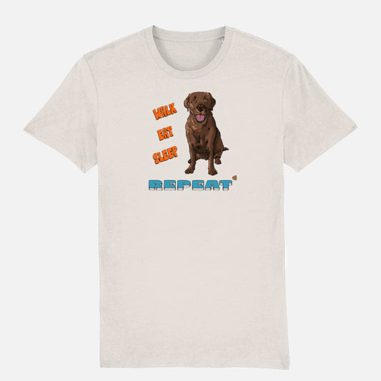 Chocolate Labrador Unisex T-shirt - Colour: Vintage White