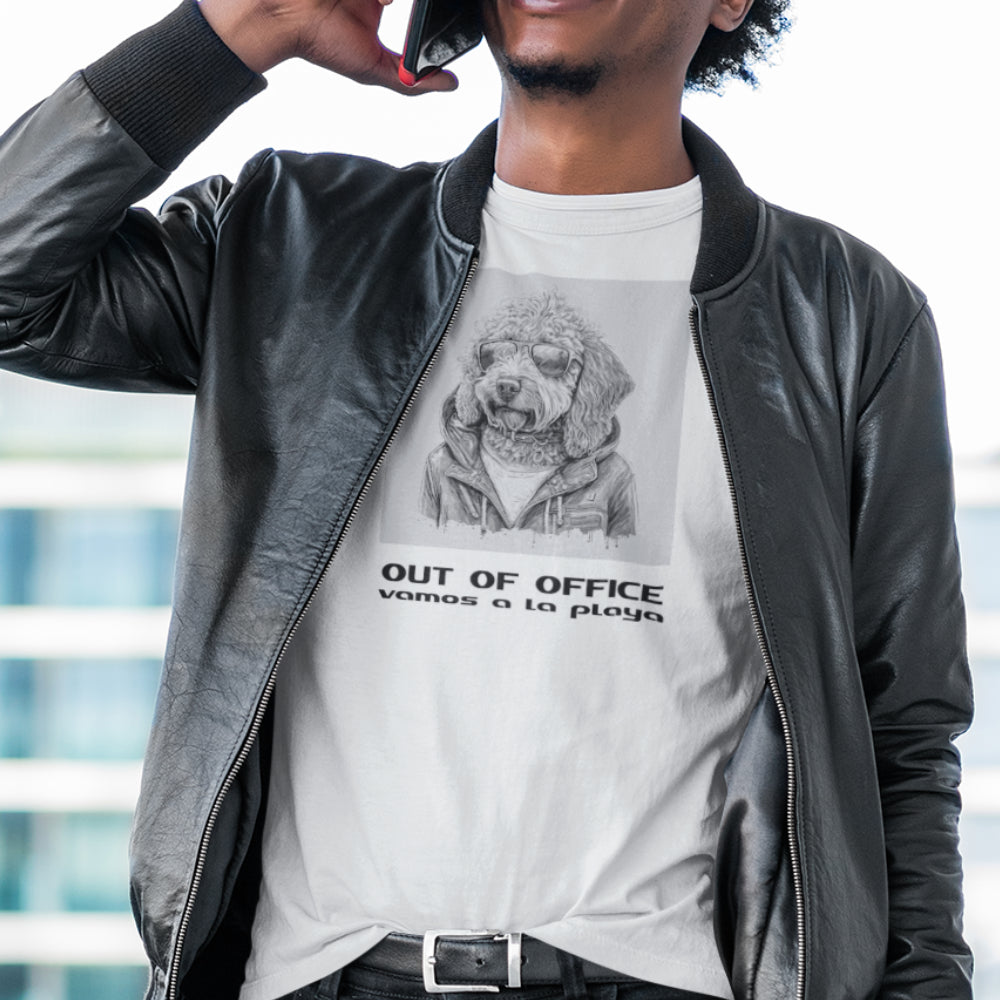 Labradoodle Unisex T-shirt (Out Of Office) - Colour: Off White