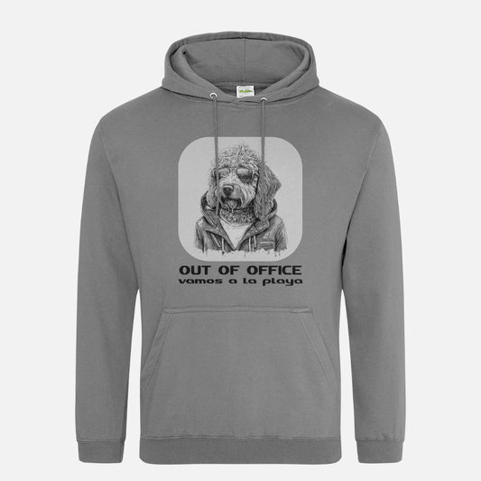 Labradoodle Unisex Hoodie (Out Of Office) - Colour: Graphite Heather, Front Design