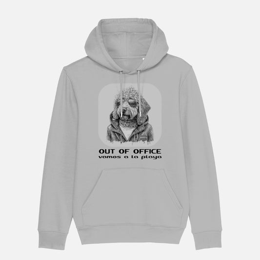 Labradoodle Unisex Hoodie (Out Of Office) - Colour: Heather Grey, Front Design