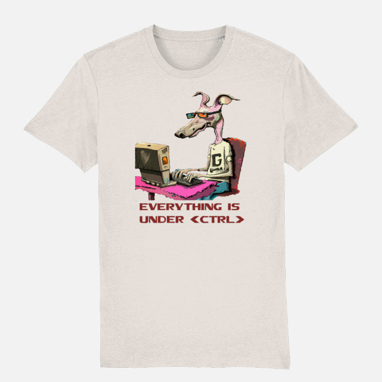 Lurcher Unisex T-shirt - Colour: Vintage White