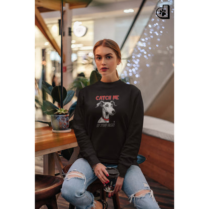 Lurcher Unisex Sweatshirt (Catch Me) - Colour: Black