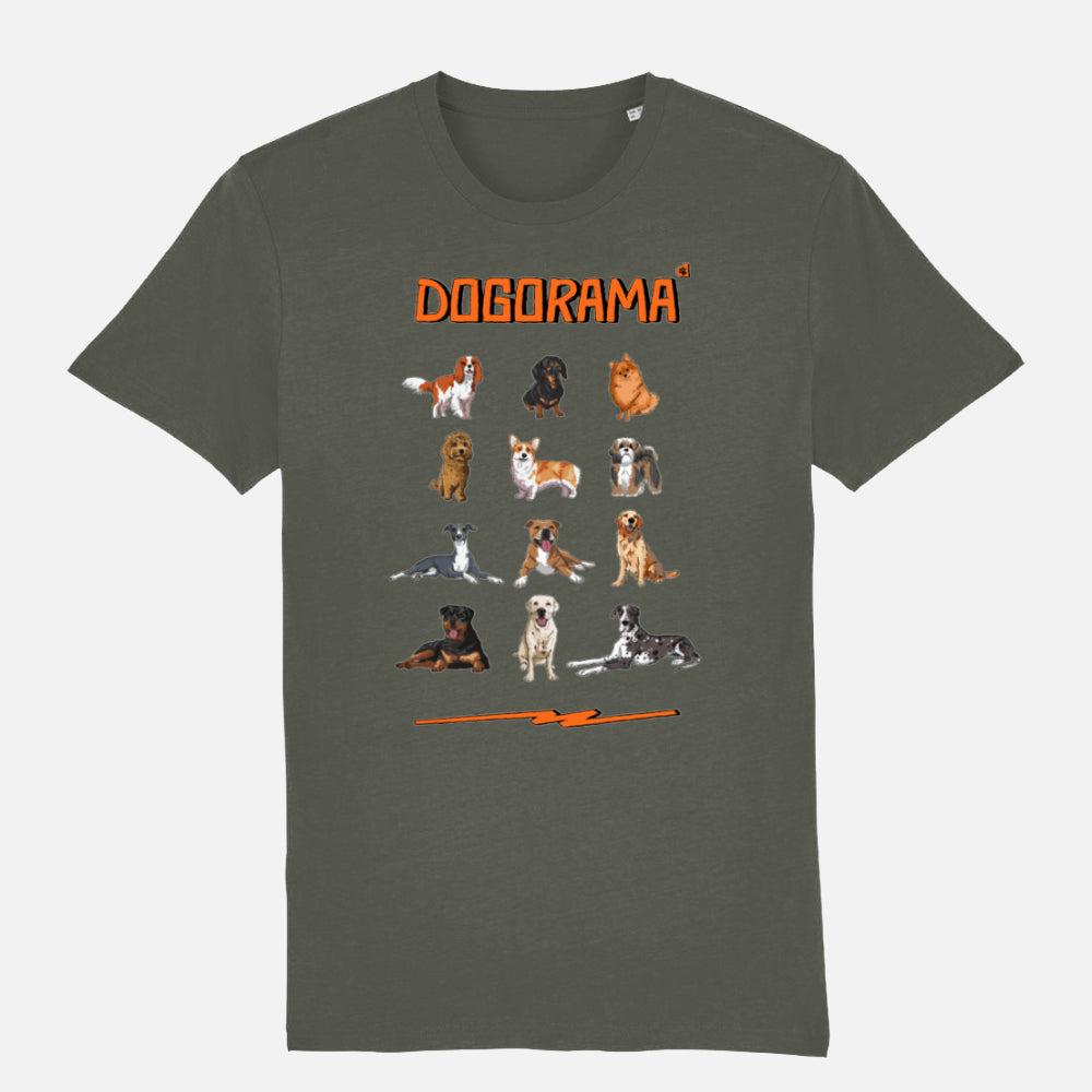 Dogorama - A Doggy Mix Unisex T-shirt - Colour: Khaki