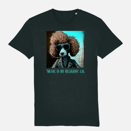 Poodle Unisex T-shirt (Music) - Colour: Black