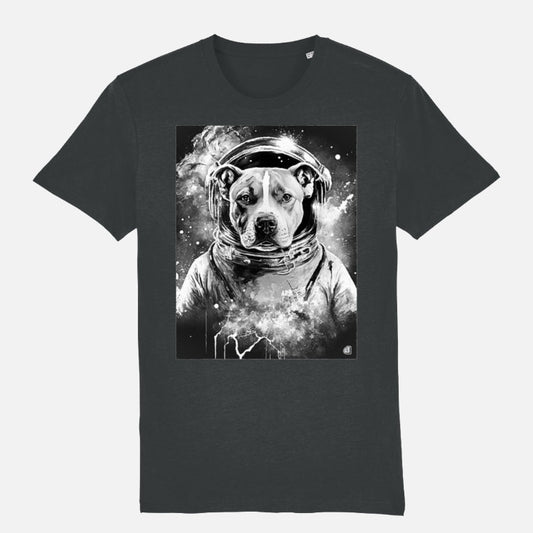 Staffordshire Terrier Unisex T-shirt (Space) - Colour: Dark Heather Grey