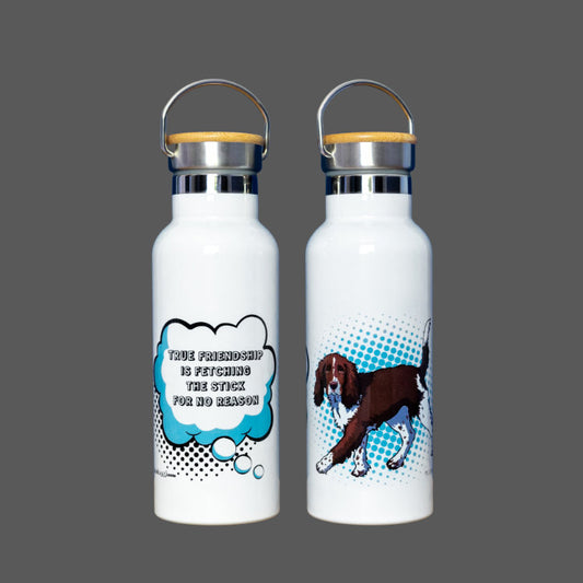 Springer Spaniel Gift Water Bottle (artist Maria Castillo)