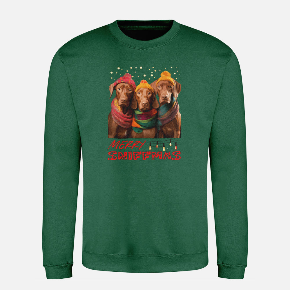 Christmas Jumper Sweatshirt Vizsla