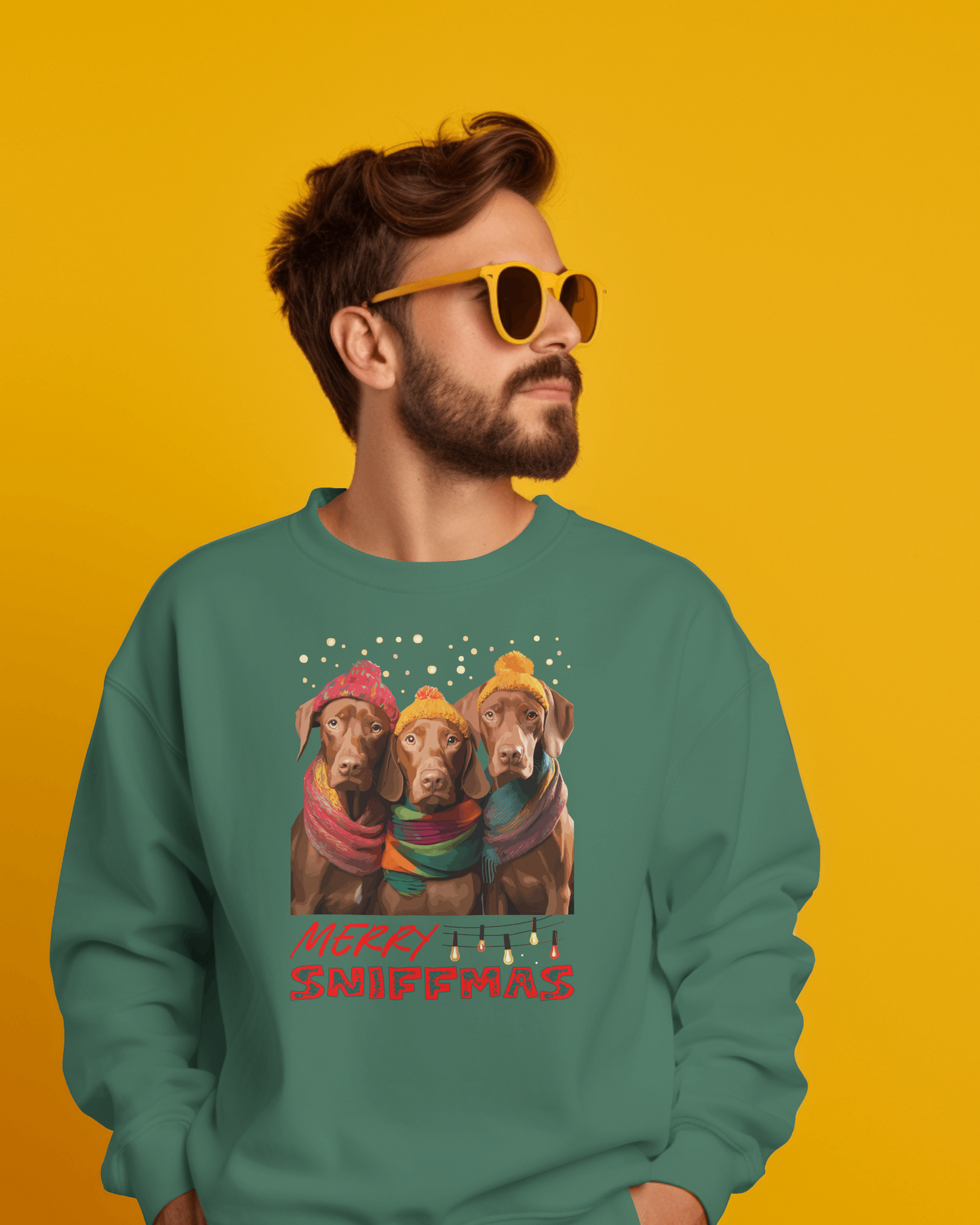 Christmas Jumper Sweatshirt Vizsla