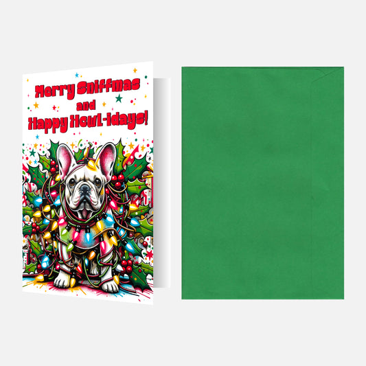 French Bulldog (Lights) Christmas Card