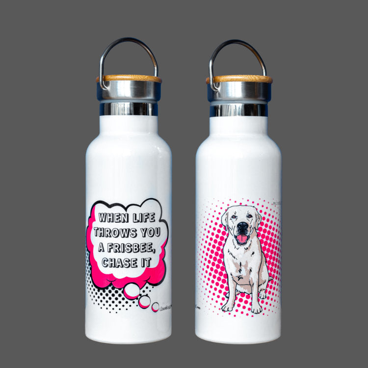 Yellow Labrador Gift Water Bottle (artist Maria Castillo)