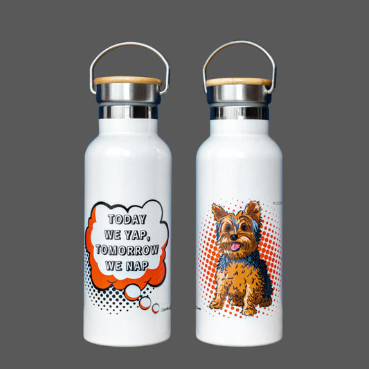 Yorkshire Terrier Gift Water Bottle (artist Maria Castillo)